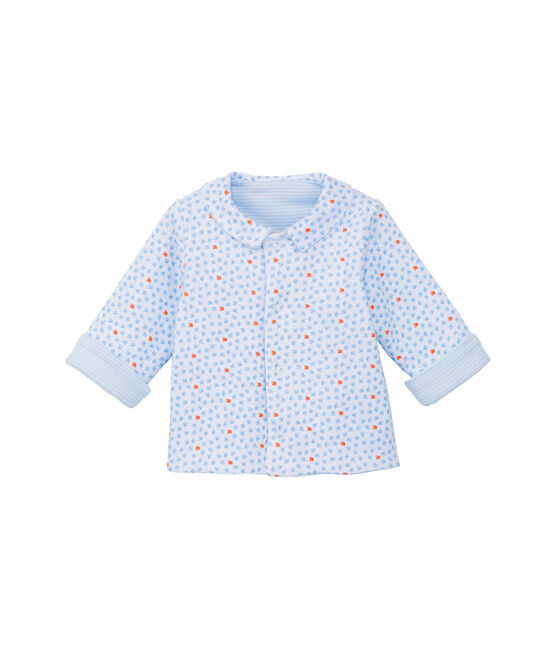 Giacca bebé unisex imbottita reversibile a millerighe - Vecchia collezione blu FRAICHEUR/bianco ECUME