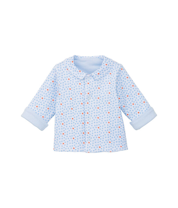 Giacca beb&eacute; unisex imbottita reversibile a millerighe - Vecchia collezione blu/bianco