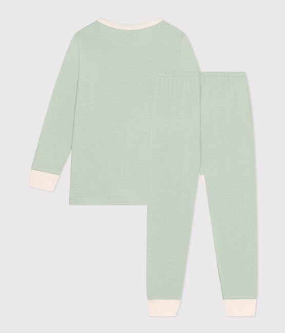Pigiama a tinta unita in cotone bambino verde HERBIER
