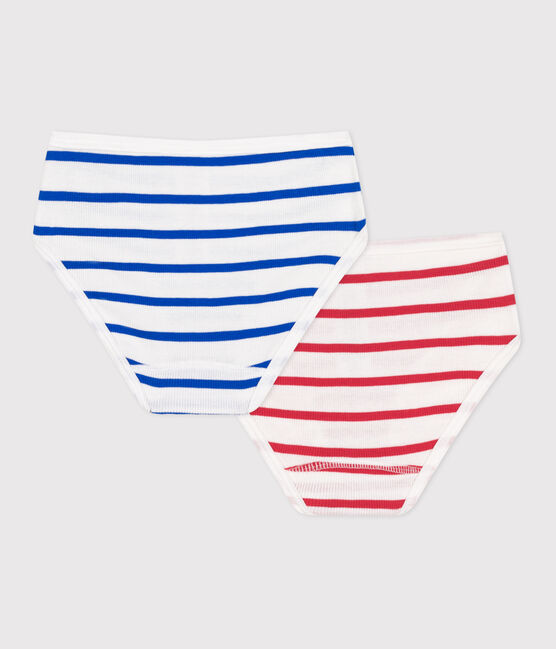 Set da 2 culotte a vita alta in cotone a righe bambino variante 1
