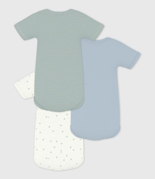Set di body a maniche corte in cotone con stampa neonato multicolore