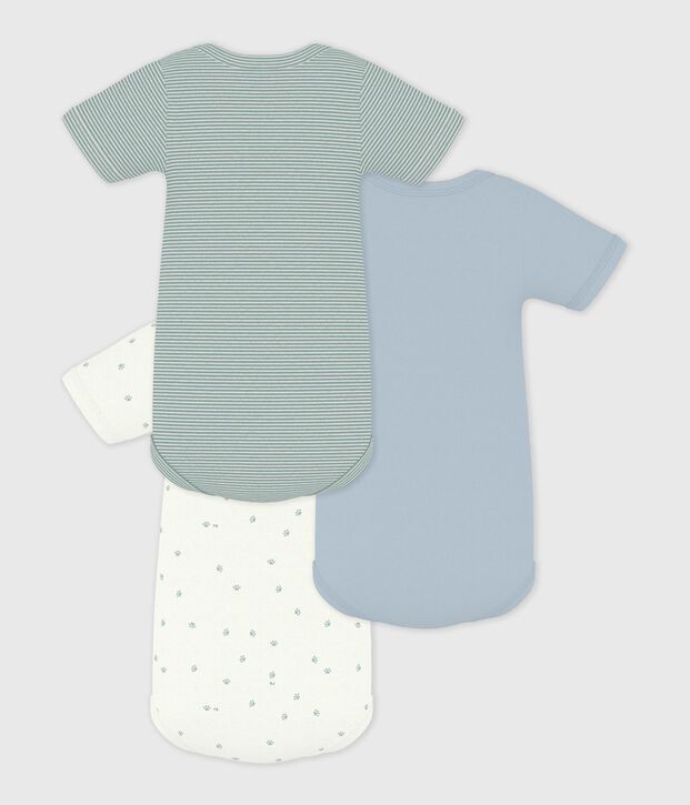 Set di body a maniche corte in cotone con stampa neonato multicolore