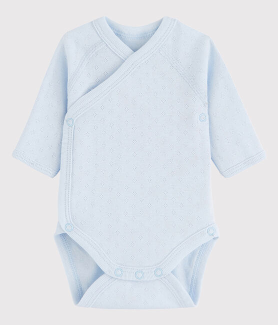 Body incrociato a manica lunga bebè unisex blu FRAICHEUR