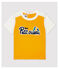 T-shirt maniche corte in cotone bebè maschio giallo TEHONI/bianco MARSHMALLOW
