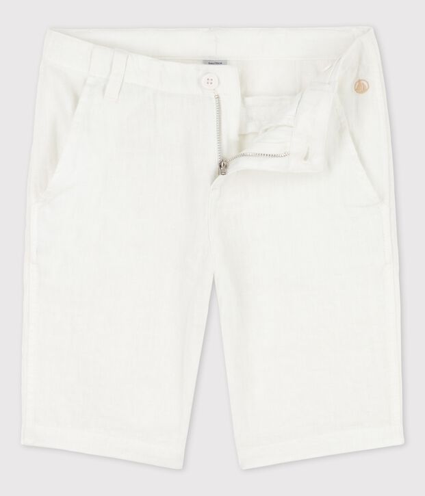 Bermuda bambino in lino bianco