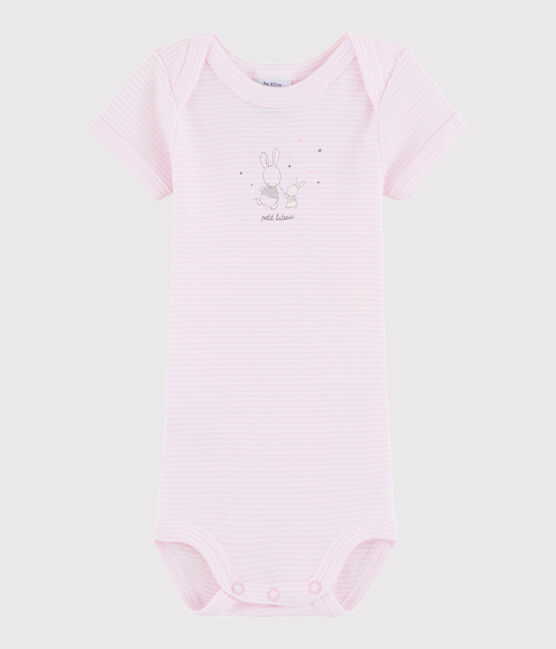 Body a manica corta bebè unisex rosa DOLL/bianco ECUME