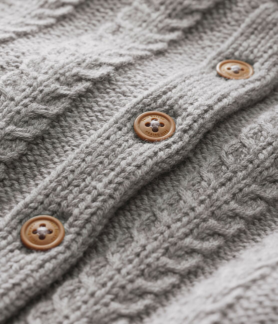Cardigan in tricot lana e cotone per bebé unisex grigio SUBWAY CHINE