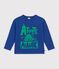T-shirt a maniche lunghe fantasia bambino blu