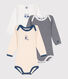 Set di 3 body a maniche lunghe in cotone neonato