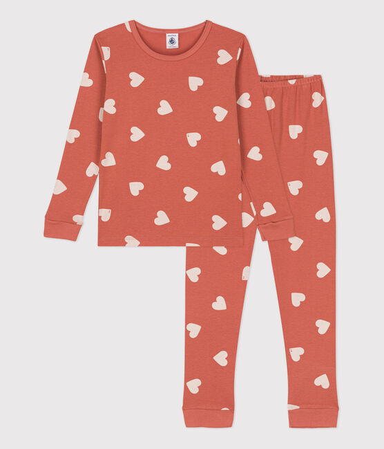 Pigiama snugfit cuore bambina in cotone rosa BRANDY/bianco MARSHMALLOW