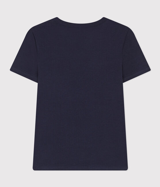 T-shirt L'ICONIQUE girocollo in cotone donna blu SMOKING