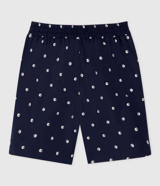 Shorts da mare riciclati con stampa bambino blu SMOKING/bianco MARSHMALLOW