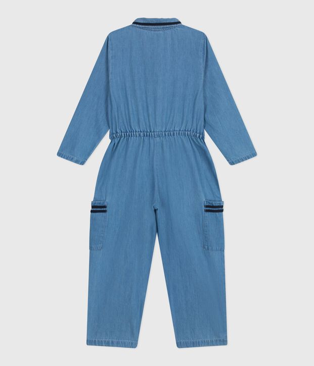Tutina lunga in cotone bambina blu