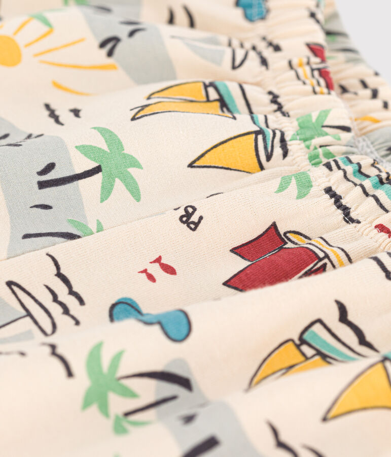 Pantaloni beb&egrave; in jersey stampato ecru/multicolore