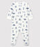 Tutina Paris bebè a costine bianco MARSHMALLOW/blu MAJOR