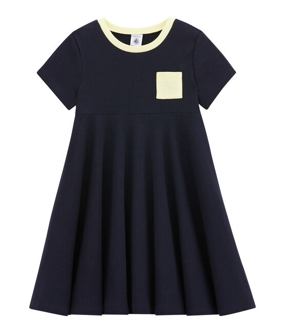 Abito bambina in jersey leggero blu Abysse
