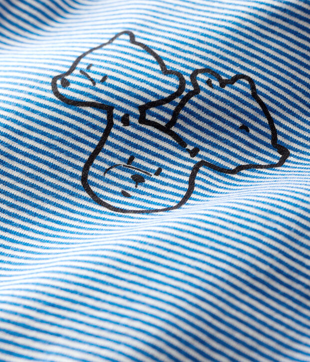 Body manica lunga e dolcevita beb&egrave; blu/bianco