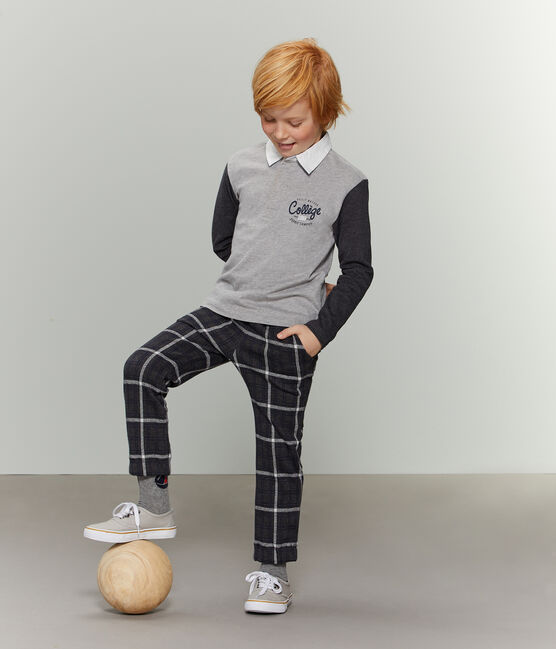 Polo rugby bambino grigio SUBWAY/nero CITY