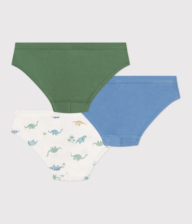 Set di 3 slip in cotone con dinosauri stampati bambino multicolore