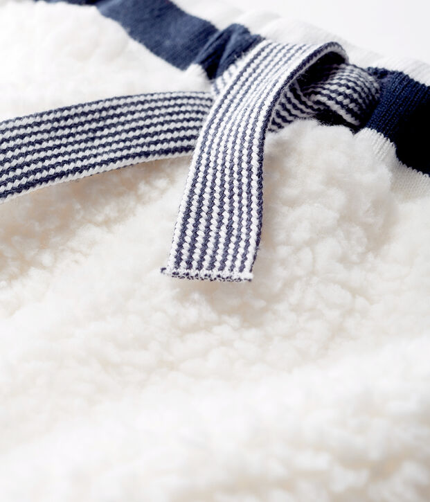 Pantaloni per neonati in lana sherpa bianco