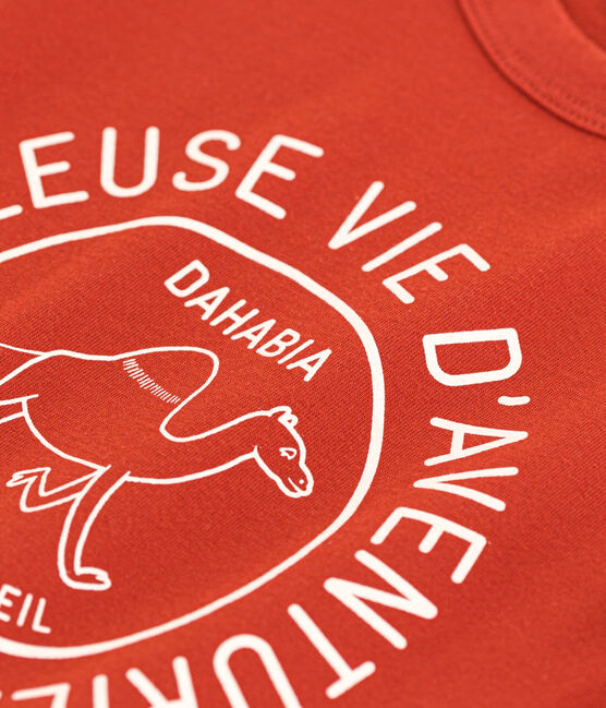 T-shirt  maniche corte in cotone bambino rosso HARISSA