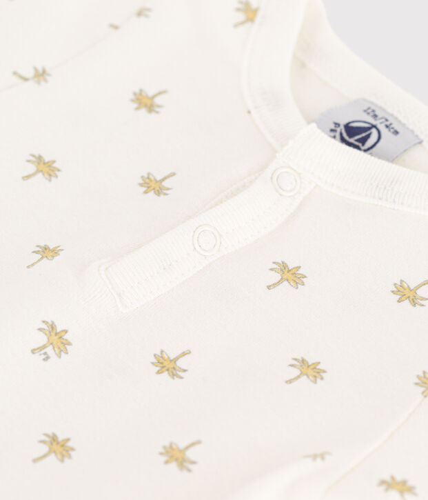 Body maniche corte beb&egrave; in cotone stampato palme bianco/multicolore