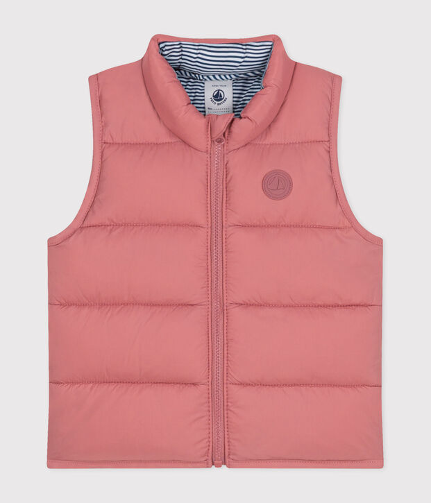 Piumino senza maniche trapuntato beb&egrave; rosa