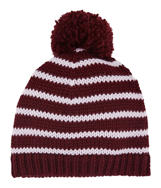 Cappello in misto lana rosso/bianco