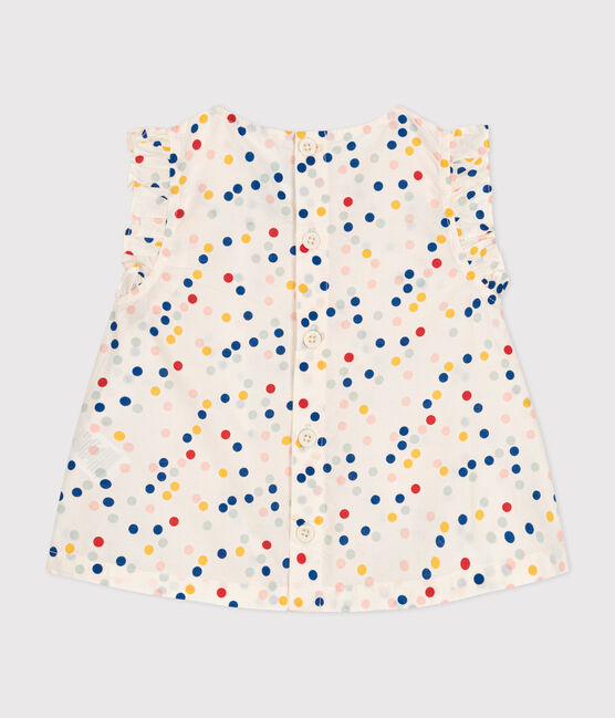 Blusa senza maniche in popeline bebè bianco MARSHMALLOW/bianco MULTICO