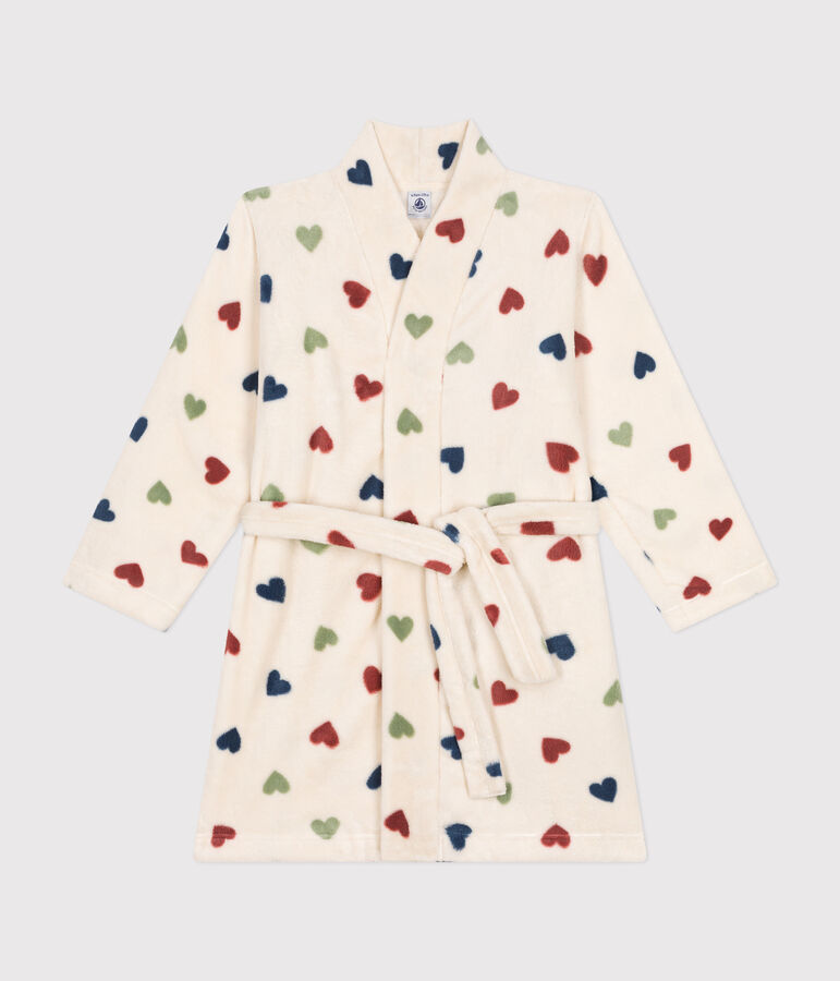 Vestaglia in pile con stampa bambino bianco AVALANCHE/ MULTICO