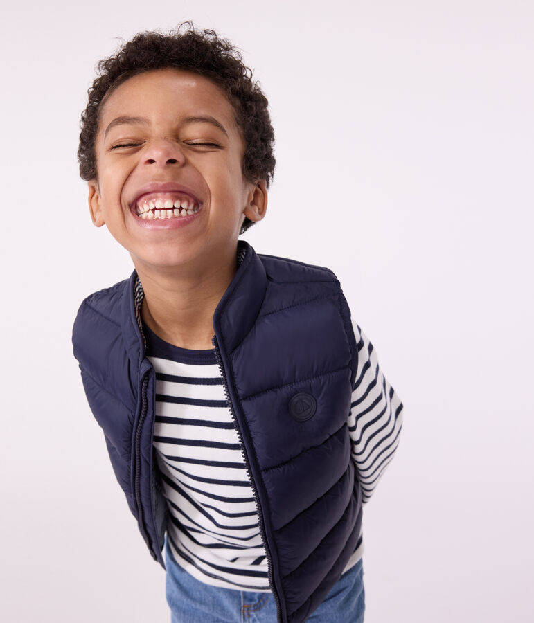 Piumino senza maniche trapuntato bambino blu