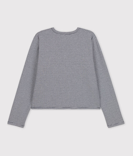 Cardigan in cotone spesso con bottoni automatici, da Donna blu SMOKING/bianco MARSHMALLOW