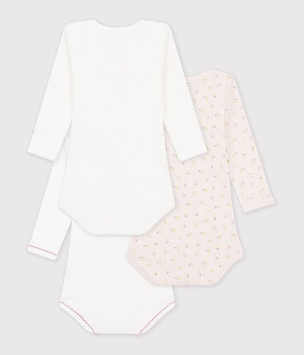 Lot de bodies manches longues en coton multicolore