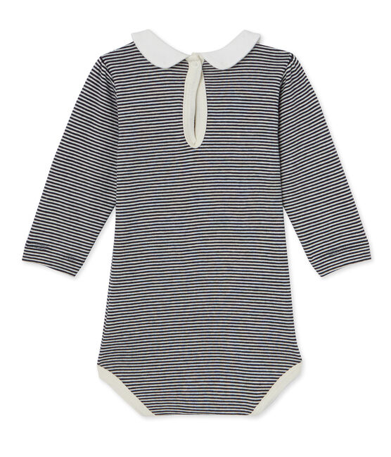 Body bebé femmina in millerighe blu SMOKING/beige COQUILLE