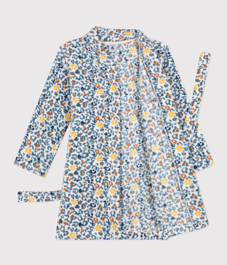 Vestaglia in pile bambino unisex bianco/blu/multicolore