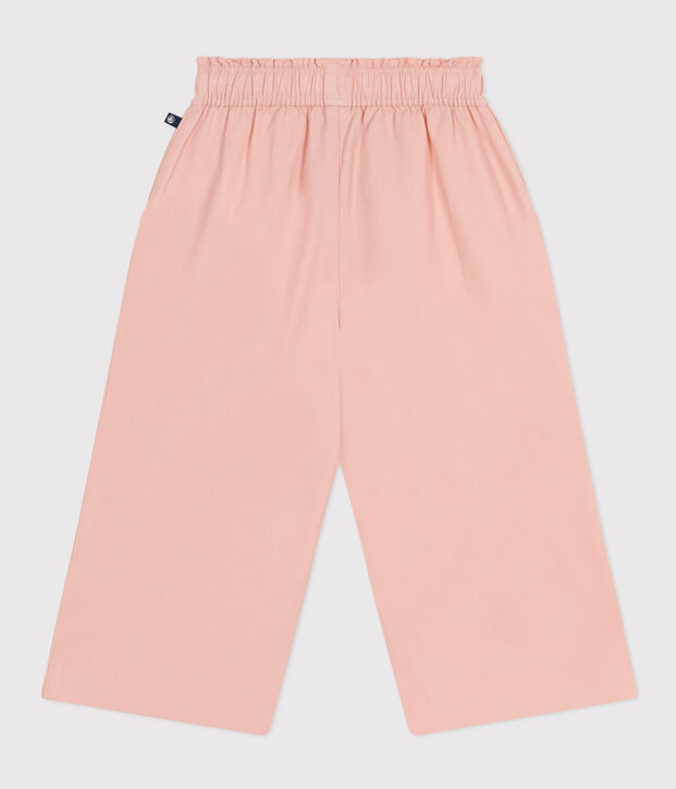 Pantaloni larghi in tela di cotone bambina rosa