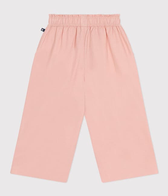 Pantaloni larghi in tela di cotone bambina rosa SALINE