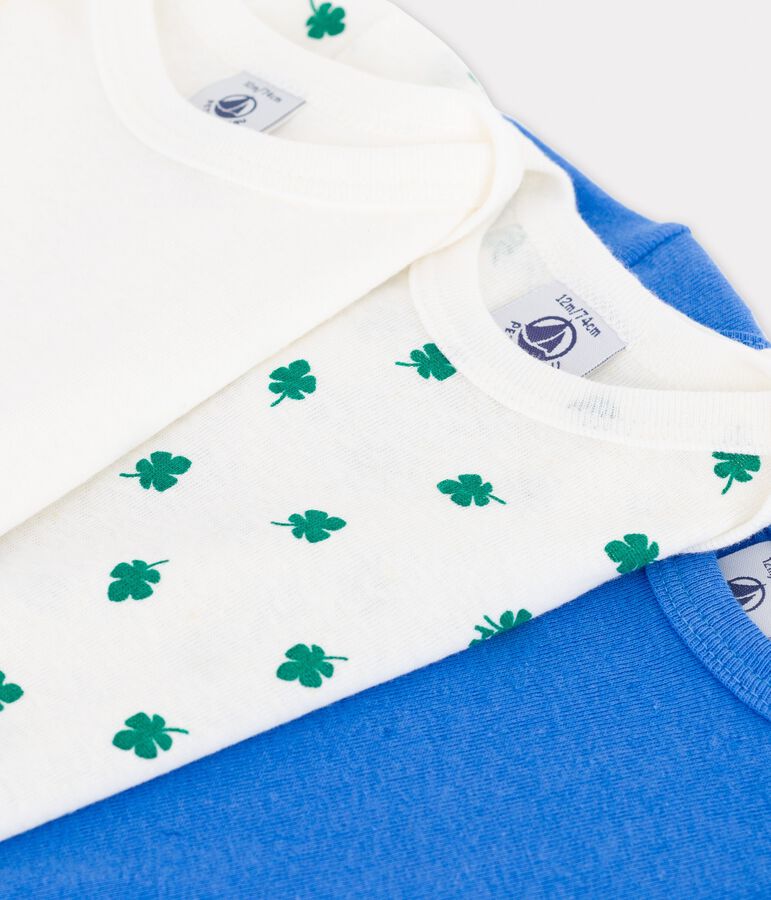 Confezione da 3 body manica corta in cotone e lino multicolore