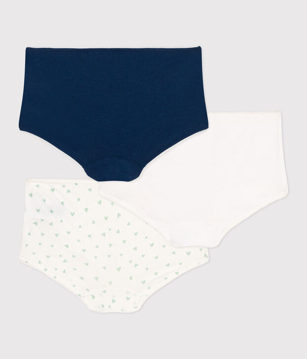Set di 3 shorty in misto cotone ed elastan con stampa a cuori bambino multicolore
