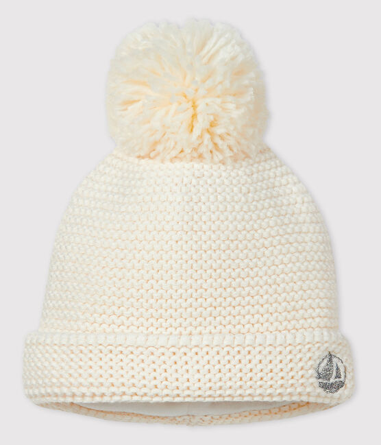Cappello con pompon bebè femmina/maschio bianco MARSHMALLOW