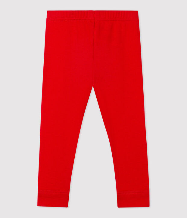 Leggins per beb&egrave; in cotone biologico rosso