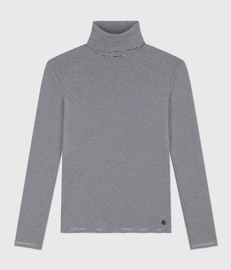 T-shirt dolcevita L'ICONIQUE in cotone Donna blu/bianco