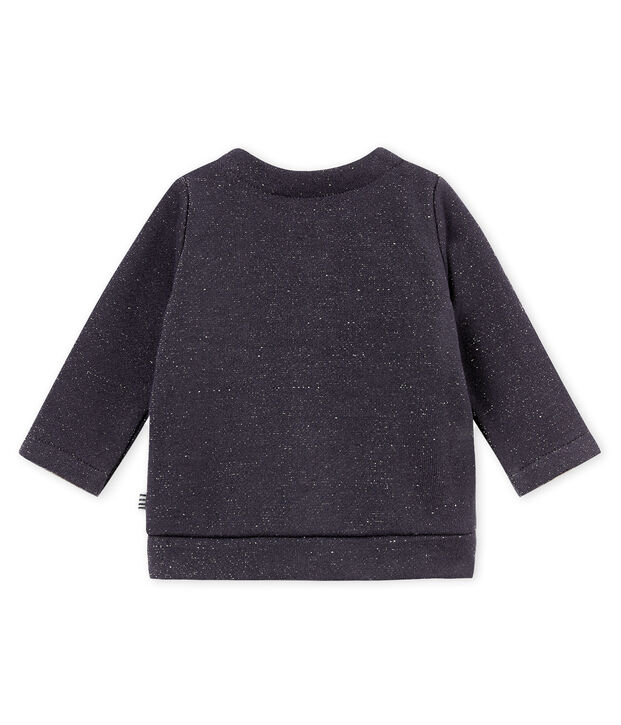 Cardigan per beb&eacute; femmina in molleton scintillante blu/giallo