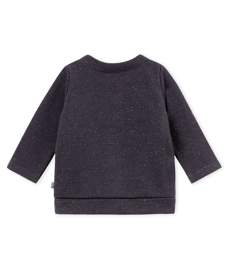 Cardigan per beb&eacute; femmina in molleton scintillante blu/giallo