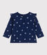 Blusa a maniche lunghe in cotone con stampa a fiori neonato
