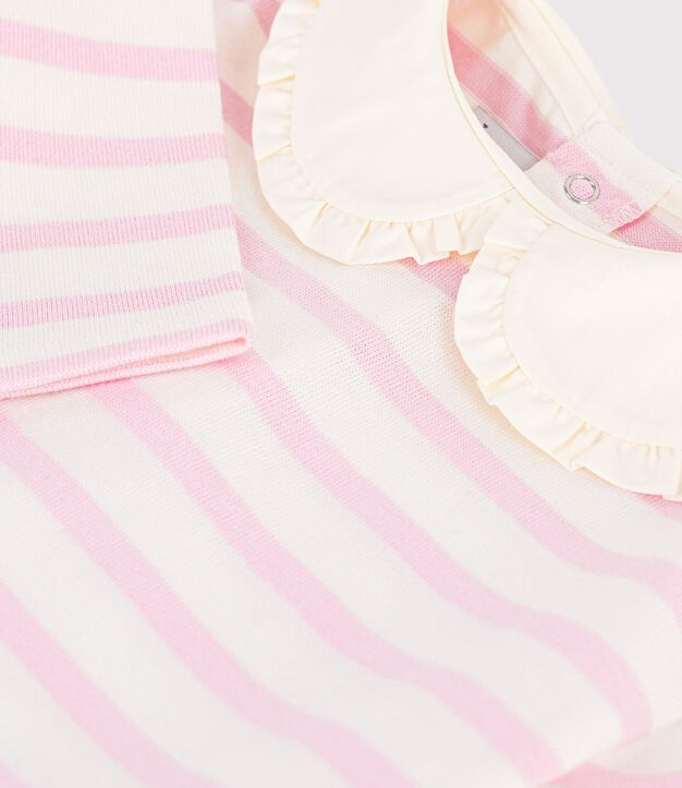 Marini&egrave;re con colletto in cotone neonato rosa/rosa