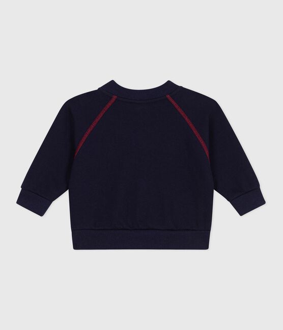 Cardigan in cotone tinta unita con cuciture a contrasto neonato SOIR