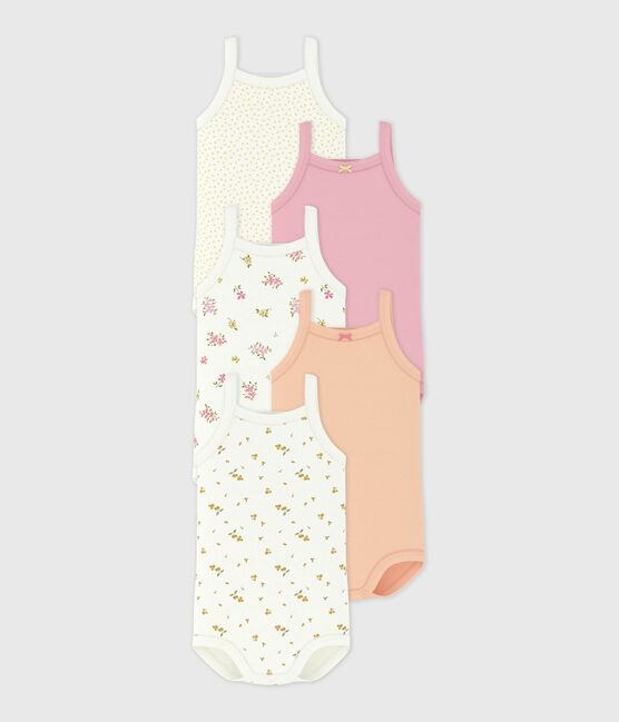 Set di body con spalline in cotone a fiori neonato variante 1