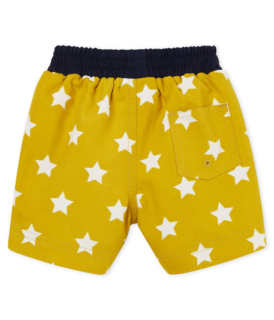 Short da spiaggia fantasia neonato giallo BAMBOO/bianco MARSHMALLOW