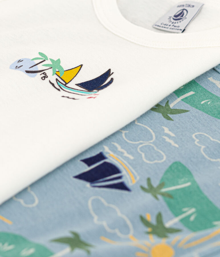 Confezione da 2 canottiere bambino in cotone modello esploratore multicolore